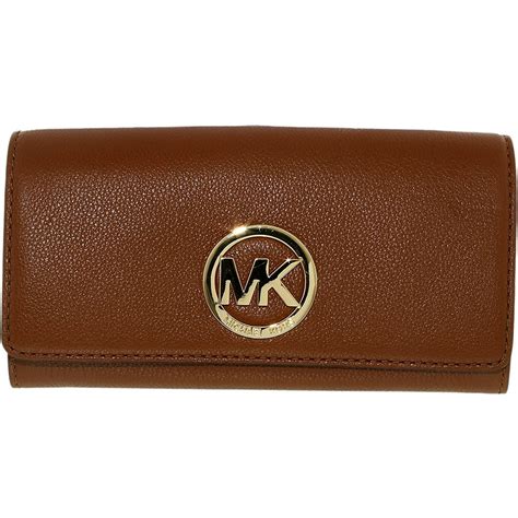 michael kors fulton wallet brown|brown mk wallet for women.